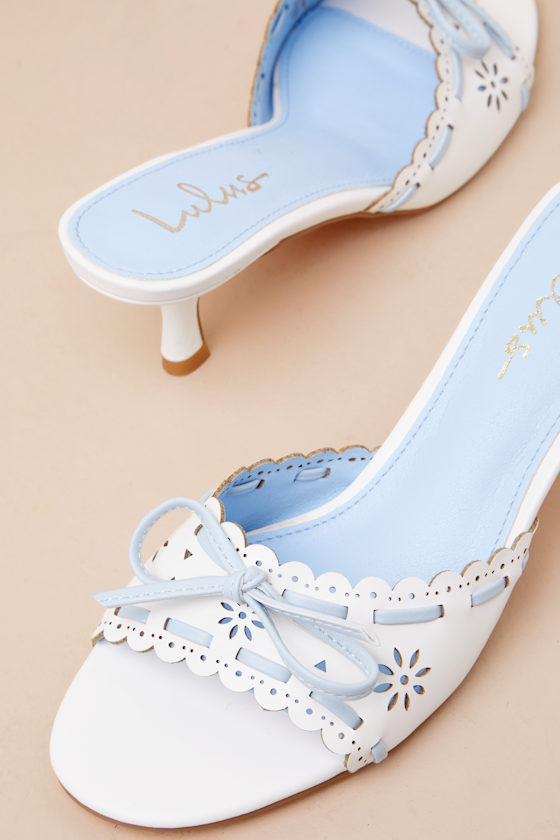 Malinn White and Blue High Heel Sandals - thumbnail 5