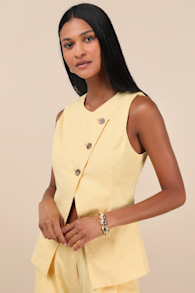 Natural Poise Yellow Asymmetrical Vest Top