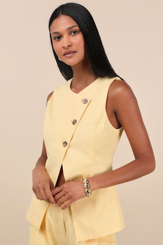 Natural Poise Yellow Asymmetrical Vest Top 3