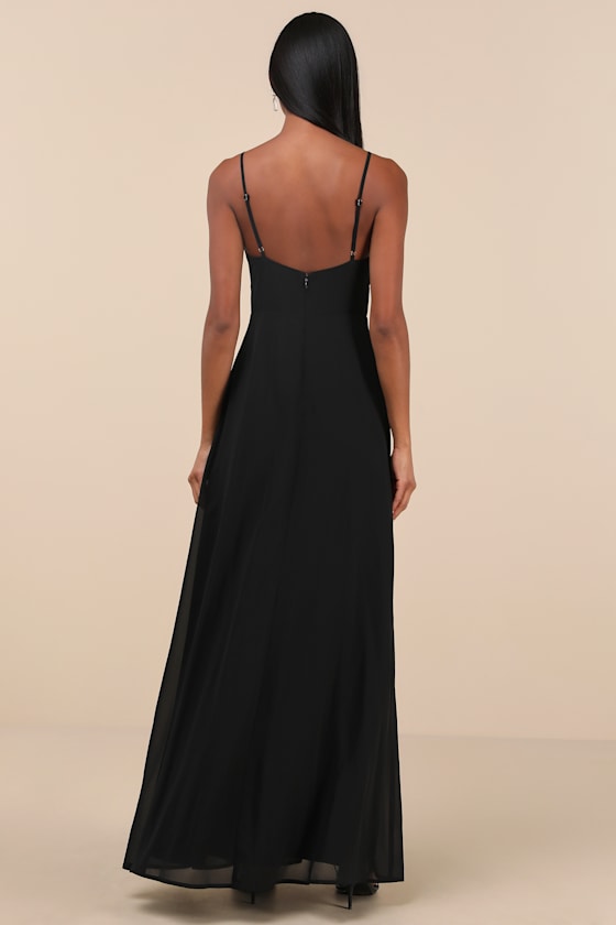 Marveled Beauty Black Sleeveless Tie-Front Maxi Dress 2