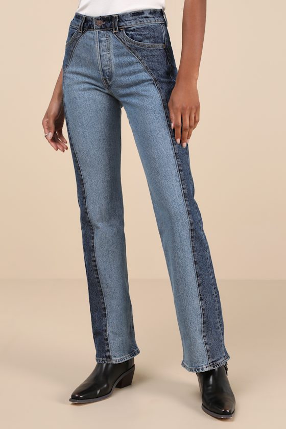 Levi's Wedgie Boot Medium Wash Denim High-rise Jeans In Blue