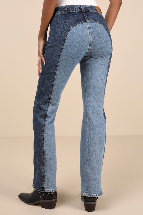 Levi's Wedgie Boot Medium Wash Denim High-rise Jeans In Blue