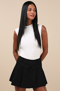 On It Black Pleated Mini Skirt 4