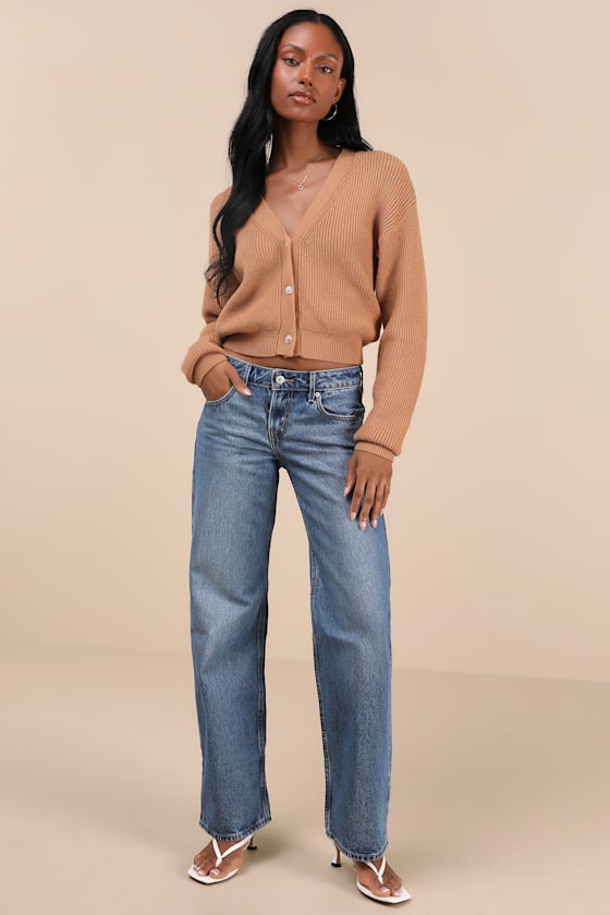 Levi's Low Loose Medium Wash Low-rise Wide-leg Jeans In Blue