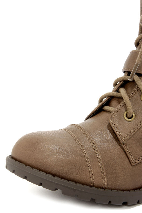 cute tan combat boots