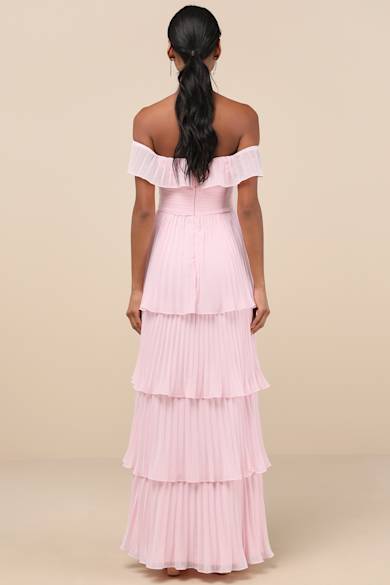 pink puffy bridesmaid dresses Pink Puffy Princess Flower Girl Dress with Bow and Ruffles - Pink / 5-6 Years (130cm) main image 1