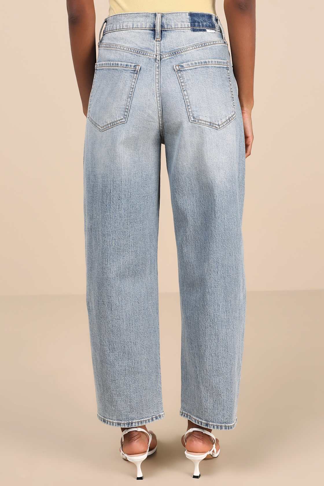 Westward Light Wash High-Rise Barrel Jeans