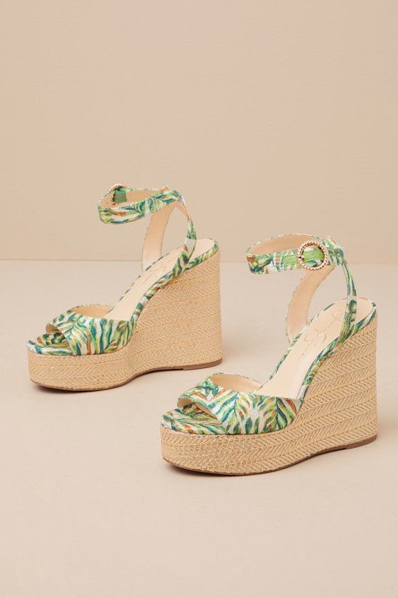 Jessica Simpson Kamindi Platform Wedge Sandal In Green