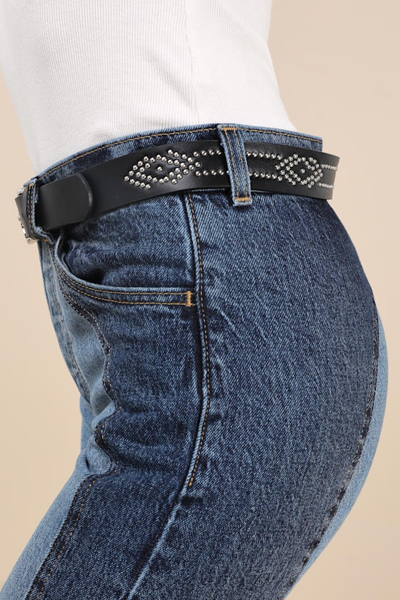 Shop Lulus Western Bestie Black Studded Belt