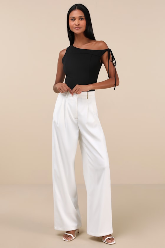 Lulus Pivotal Chicness Black One-shoulder Top In Black