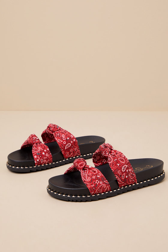 Jessica Simpson Caralyna Platform Slide Sandal In Red