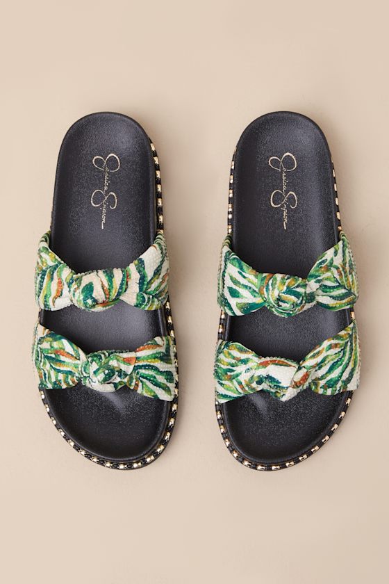 Jessica Simpson Caralyna Platform Slide Sandal In Green