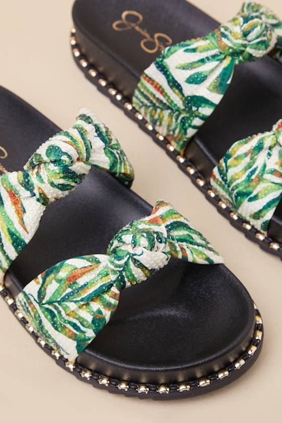 Jessica Simpson Caralyna Platform Slide Sandal In Green