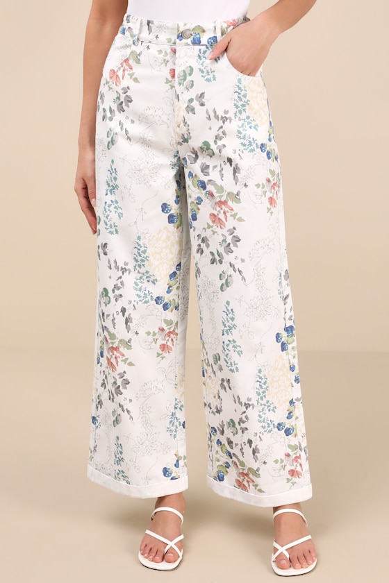 ◆ITZAVIBE◆ FLOWER GARDEN BANDING PANTS IVORY IBA24WPT19IV MUSINSA | ITZAVIBE FLOWER GARDEN BANDING PANTS - IVORY