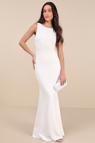 Love In Your Eyes Ivory Knotted Mermaid Maxi Dress 1