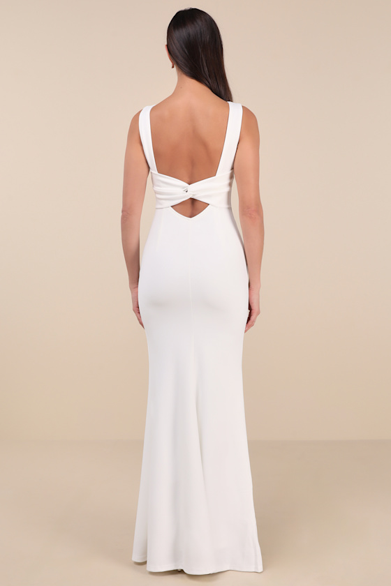 Lulus☆Love In Your Eyes/マーメイドヘム マキシドレス♪送料込 Chic White Maxi Dress - Mermaid Maxi Dress - Knotted Maxi