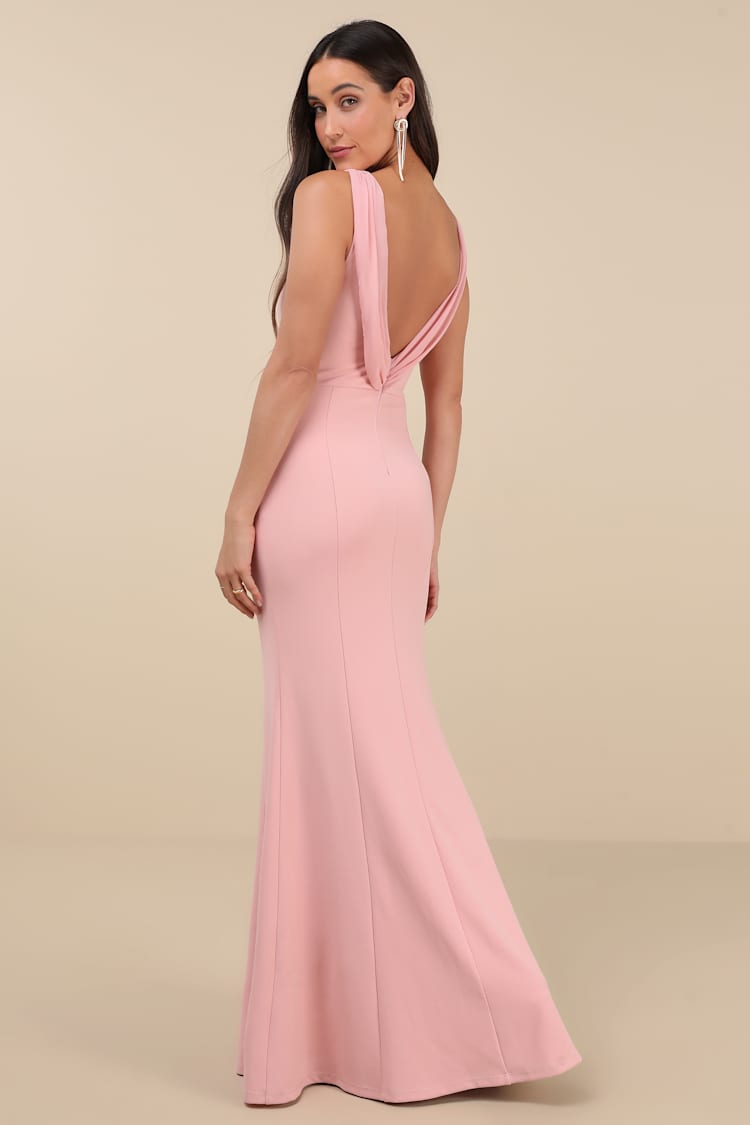 Pink Mermaid Maxi Dress - Cowl Back Dress - Sleeveless Dress - Lulus