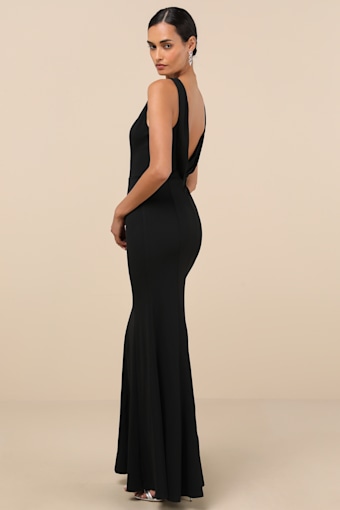 Maike Black Cowl Back Mermaid Maxi Dress 4