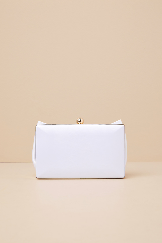 Lulus Karol White Bow Clutch In White