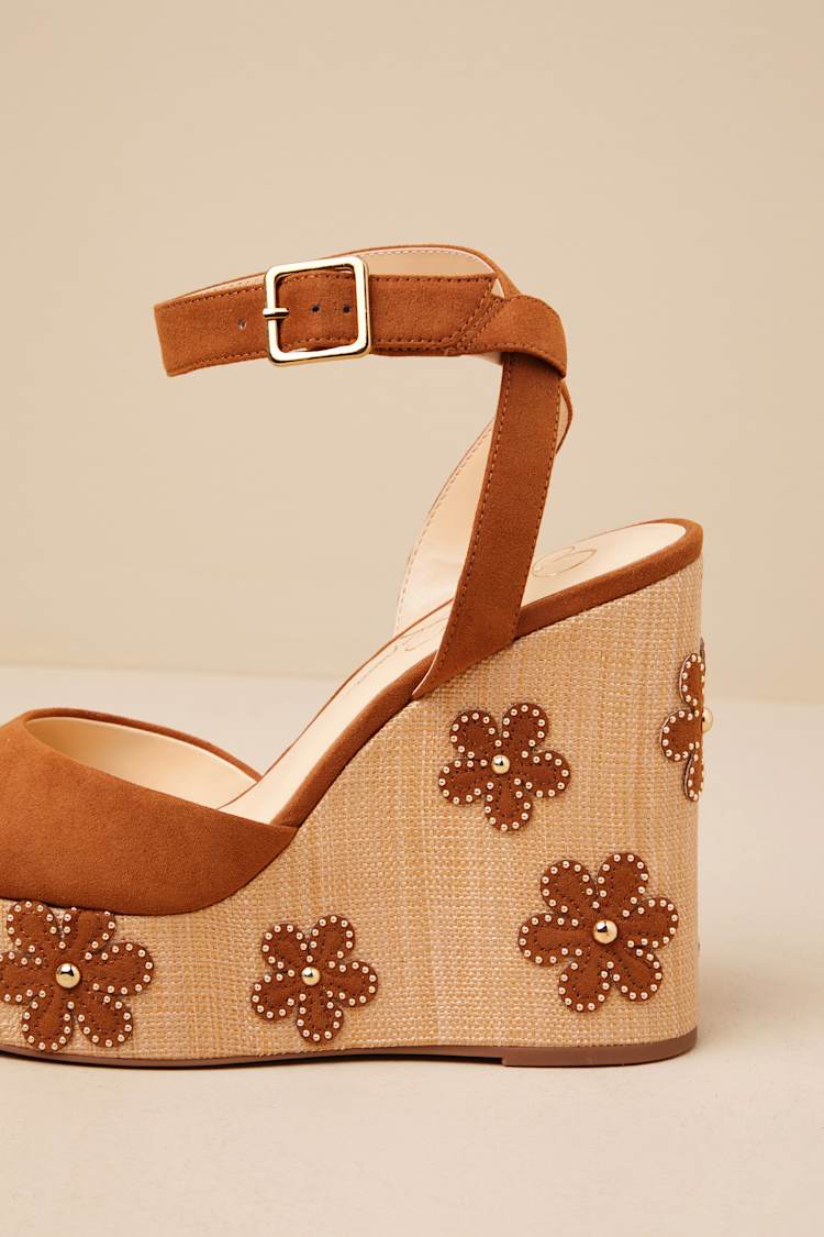Kamindi Tuscan Tan Suede Platform Espadrille Wedges