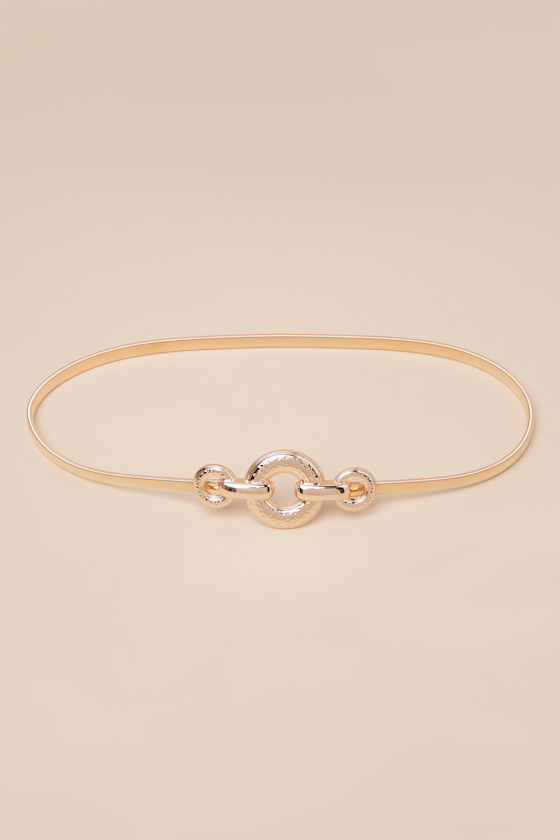 Arnona Gold Hammered Geometric Chain Belt - thumbnail 5