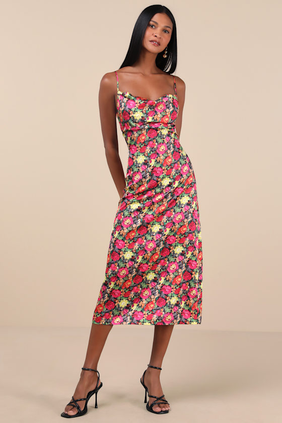 CDD301056: BLACK PINK MULTI FLORAL 2