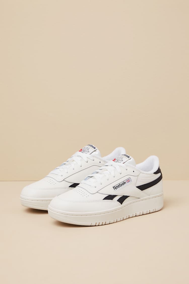 Club C Double Revenge Chalk and Core Black Leather Sneakers