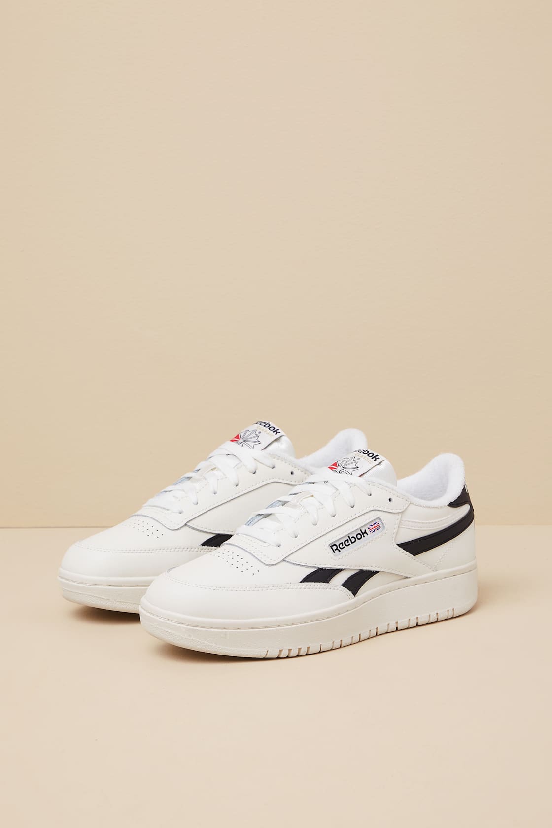 Club C Double Revenge Chalk and Core Black Leather Sneakers