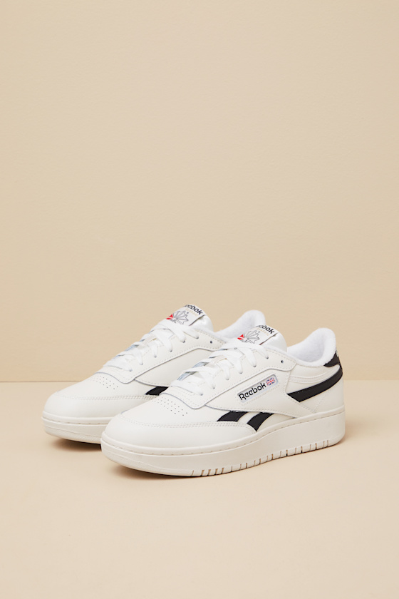 Club C Double Revenge Chalk and Core Black Leather Sneakers 2