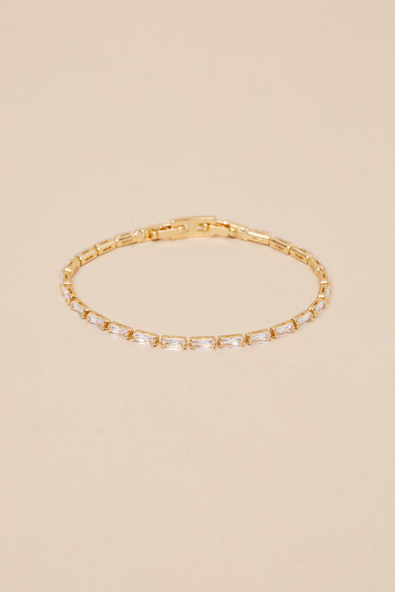 LULUS KIARA GOLD RHINESTONE TENNIS BRACELET