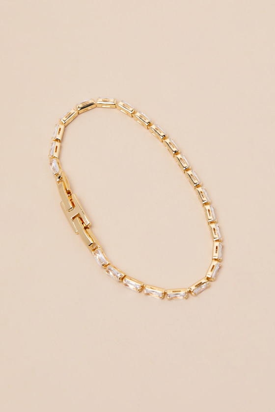 LULUS KIARA GOLD RHINESTONE TENNIS BRACELET