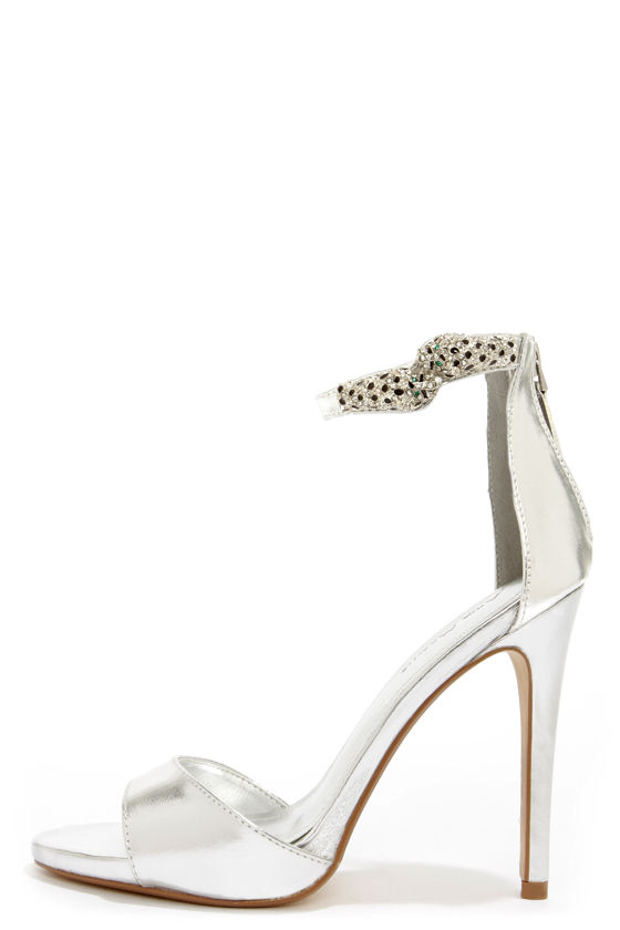 Sexy Silver Heels - Ankle Strap Heels - Dress Sandals - $45.00 - Lulus