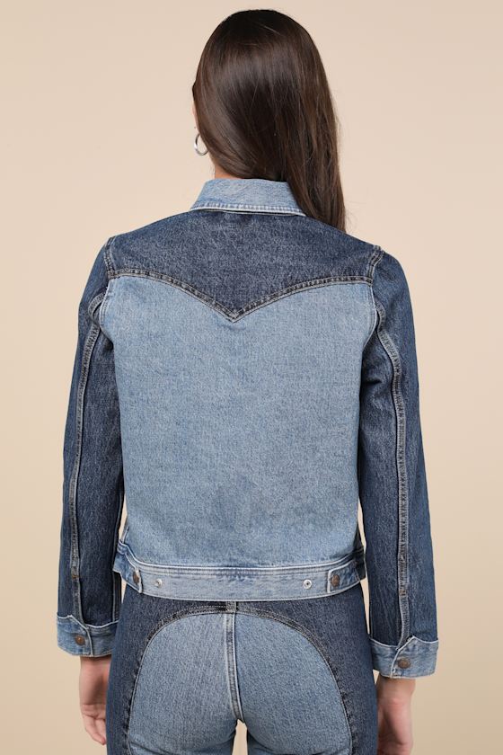 Levi's Original Medium And Dark Wash Denim Trucker Jacket