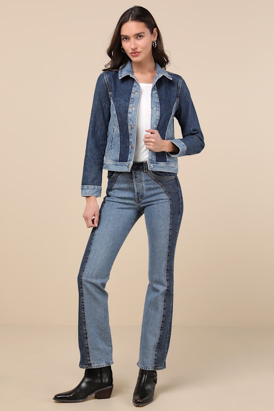 Levi's Original Medium And Dark Wash Denim Trucker Jacket