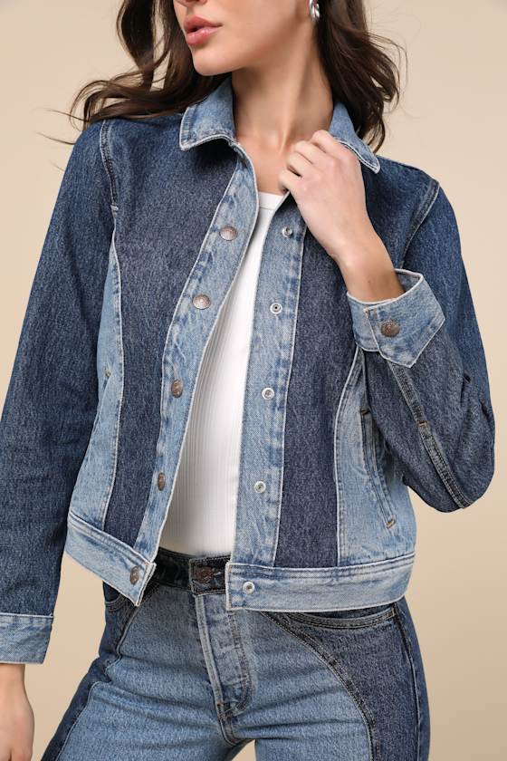 Levi's Original Medium And Dark Wash Denim Trucker Jacket