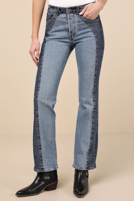 Wedgie Boot Medium Wash Denim High-Rise Jeans 7