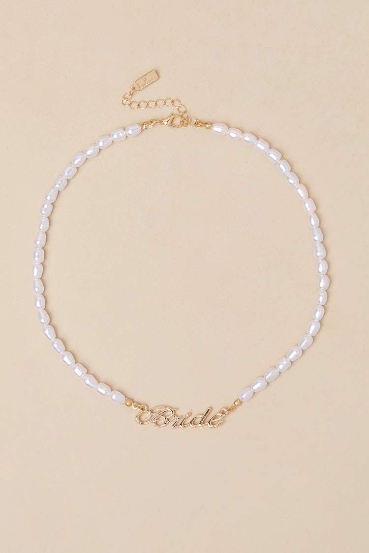 Script Gold Bride Necklace