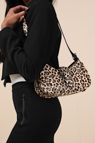 Ziley Brown Leopard Buckle Shoulder Bag