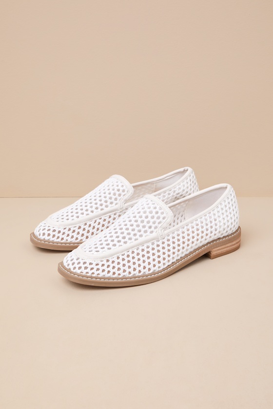 Dolce Vita Fran White Woven Loafers In White