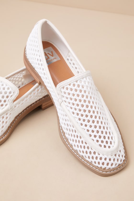Dolce Vita Fran White Woven Loafers In White