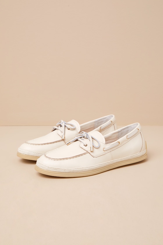 Doris Bone Leather Loafers 3