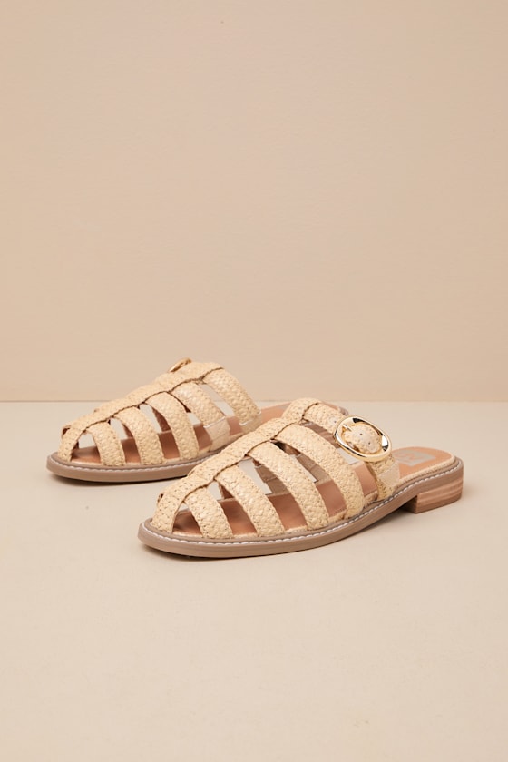 Fyona Raffia Buckle Mules 2