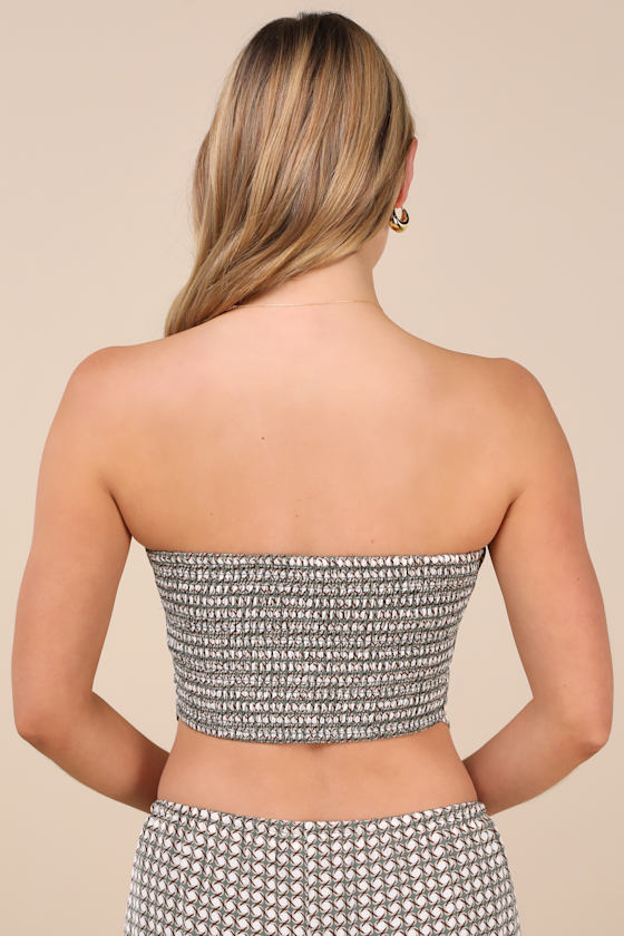 Lulus Carefree Agenda Sage Green Geometric Print Handkerchief Top In Sage Green