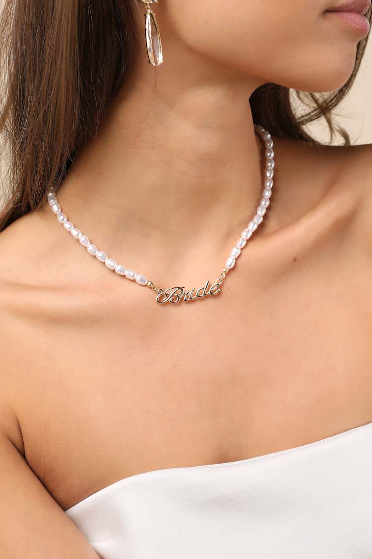 Script Gold Bride Necklace Script Gold Bride Necklace