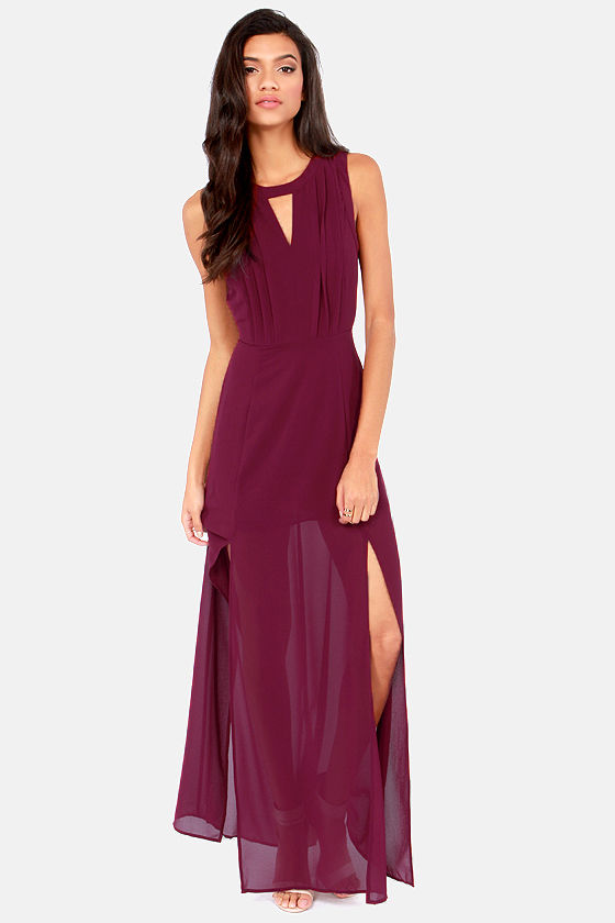 Cute Burgundy Dress - Maxi Dress - Cutout Dress - $53.00 - Lulus