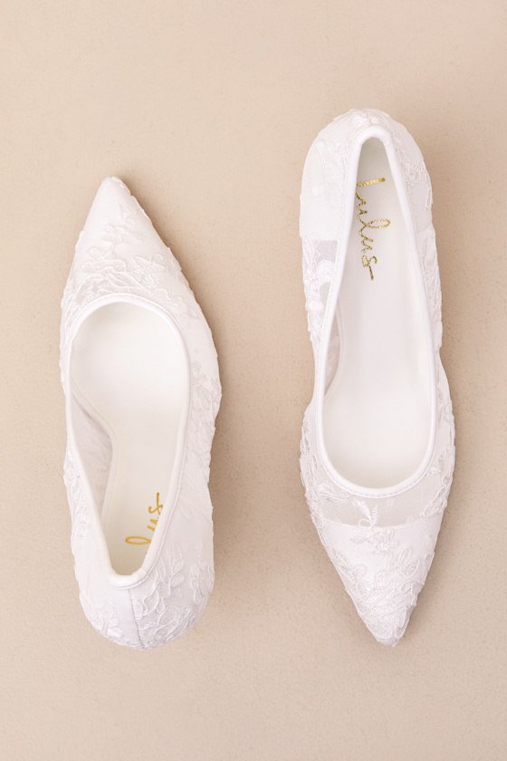 Lulus Millie Rose White Mesh Pointed-toe Pumps In White
