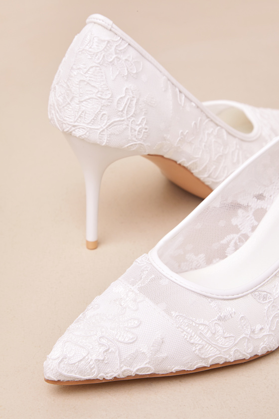 Lulus Millie Rose White Mesh Pointed-toe Pumps In White