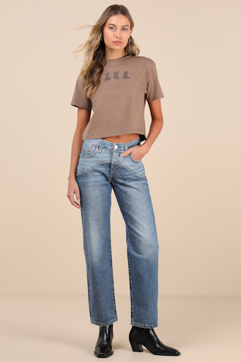501 '90s Medium Wash Denim Mid-Rise Western Jeans 2