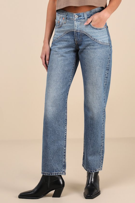 501 '90s Medium Wash Denim Mid-Rise Western Jeans 3