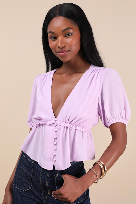 lavender peplum top